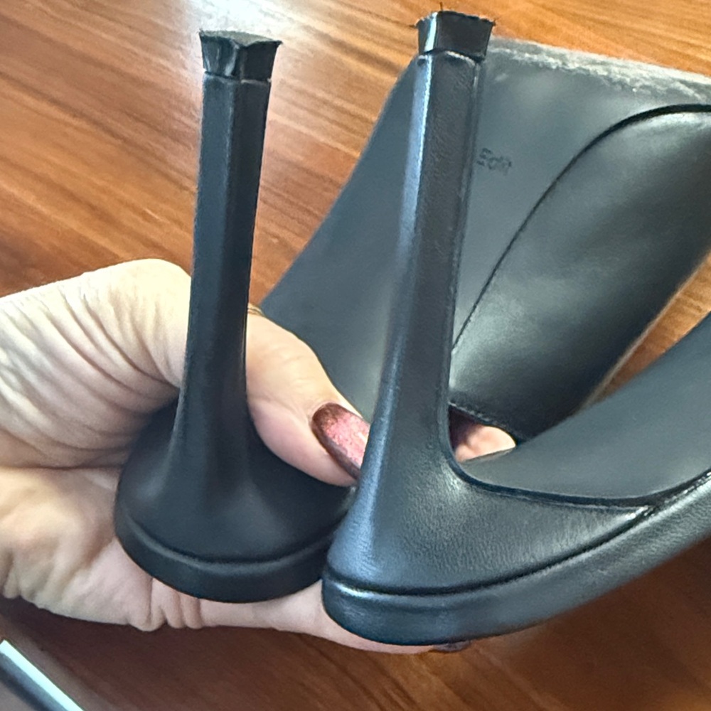Open Edit (Nordstrom) Black Mule Lace-Up Stiletto Heels - Picture 7 of 8